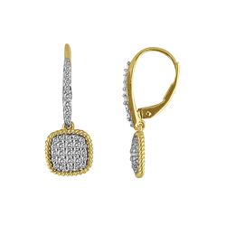 DIAMOND TWISTED ROPE LEVERBK EARRINGS (#10123D)