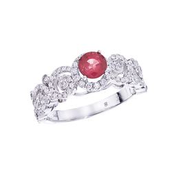 14K White Gold Ruby/ Diamond  Ring