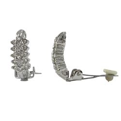 Silver Tone Brass With Crystal Clip On Earrings-0.79