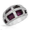 Image 1 : Halfway Diamond Band W/ Ruby In 14K White Gold | 156318