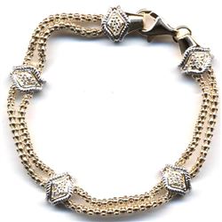 2 Row Two Tone Bracelt