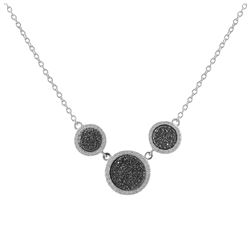 Sterling Silver Silver Gray Druzy Necklace