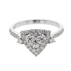 Triangle Diamond Cluster Ring In 14K White Gold | 432742