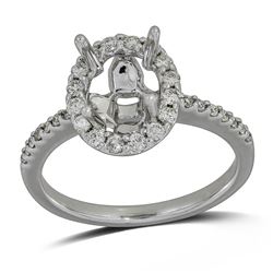 Oval Cut Diamond Semi-Mount Engagement Ring In 14K White Gold|439766