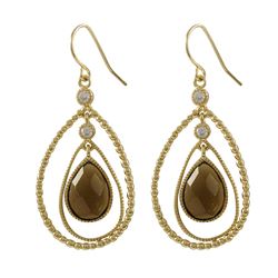 Vermeil-CZ Eurowire Earrings