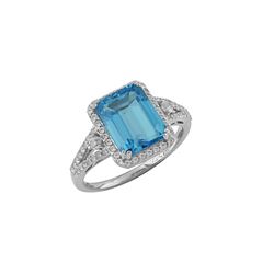 SS SWISS BLUE TOPAZ / WHITE TOPAZ RING - Size 7 (#10076MUL1)