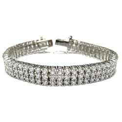 Sterling Silver-CZ 3Row Bracelet