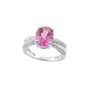 Image 1 : SS CREATED-PINK SAPPHIRE / DIAMOND RING - Size 7 (#9534CR-PS)