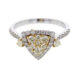 Round-Cut Trillian Cluster Diamond Ring In 14K White And Yellow Gold | 432639