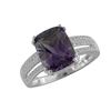 Image 1 : SS AMETHYST / DIAMOND RING - Size 7 (#10183A)