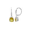 Image 1 : SILVER CITRINE / DIAMOND LEVERBACK EARRINGS (#7063C)