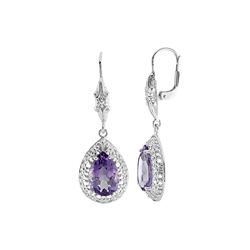 SS AMETHYST LEVERBACK EARRINGS (#8943SPA)