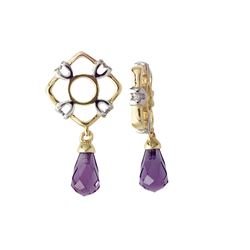 GOLD WHEEL WITH AMETHYST TEARDROP DANGLE (#121A)