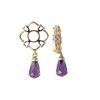 Image 1 : GOLD WHEEL WITH AMETHYST TEARDROP DANGLE (#121A)