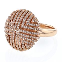 Dome-Shape Round Cut Prong-Set Diamond Ring In 14K Rose Gold | 382770