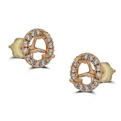 Genuine 0.46CTW Semi-Mount Earring 14K Rose Gold