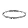 Image 1 : Silver Tone Brass Crystal Bracelet With Foldover Clasp- 7