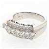 Image 1 : 3-Row Prong-Set Diamond Ring In 18K White Gold | 186794