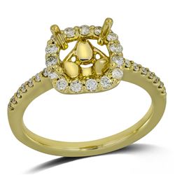 Cushion Cut Diamond Semi-Mount Engagement Ring In 14K Yellow Gold|439690