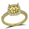 Image 1 : Cushion Cut Diamond Semi-Mount Engagement Ring In 14K Yellow Gold|439690
