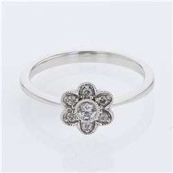 Flower Diamond Fashion Ring In 18K White Gold | 356311