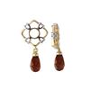 Image 1 : GOLD WHEEL / GARNET TEARDROP DANGLE (#121G)