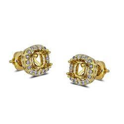 Genuine 0.34CTW Semi-Mount Earring 14K Yellow Gold