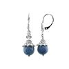 Image 1 : 1/4CT DIAMOND/ LAPIS SILVER LEVERBACK EARRINGS (#5662LAP)