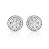 Image 1 : Button Stlye Stud Earring With Milgrain In 14K White Gold|348596