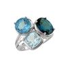 Image 1 : SS SWISS BLUE TOPAZ / SKY BLUE TOPAZ / LONDON BLUE TOPAZ RING - Size 7 (#8615MUL)
