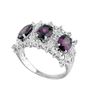 Image 1 : SS RHODOLITE / WHITE TOPAZ RING - Size 7 (#9973MUL)