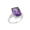 Image 1 : SS AMETHYST / WHITE TOPAZ RING - Size 7 (#9531AWT)