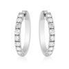 Image 1 : Halfway Out Diamond Hoop Earrings In 18K White Gold | 334402
