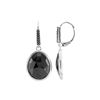Image 1 : SS ONYX / BLACK DIAMOND LEVERBACK EARRINGS (#7157ON)