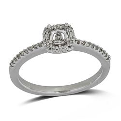 Round Cut Diamond Semi-Mount Engagement Ring In 14K White Gold|439580