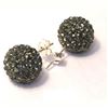 Image 1 : Sterling Silver Grey Crystal 10Mm Post Earrings