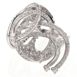 Antique Prong-Set Diamonds Fashion Ring In 18K White Gold | 336152