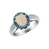 Image 1 : SS ETHIOPIAN OPAL / SWISS BLUE TOPAZ RING - Size 7 (#9894MUL1)