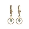 Image 1 : Green Aventurine 4Mm Semi Precious Ball In 10Mm Braided Ring, On Gold Filled Lever Back Earrings, 1.