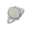Image 1 : SS ETHIOPIAN OPAL / CREATED-WHITE SAPPHIRE RING - Size 7 (#10513MUL1)