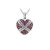 Image 1 : SILVER CREATED-RUBY / DIAMOND HEART PENDANT (#7125CR-R)