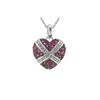 Image 1 : SILVER CREATED-RUBY / DIAMOND HEART PENDANT (#7125CR-R)