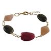 Image 1 : Garnet Combination Semi Precious Stones, Brass Link Chain,  Bracelet, 7.5" 1"