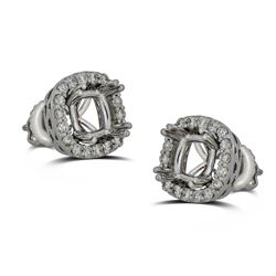 Genuine 0.41CTW Semi-Mount Earring 14K White Gold