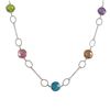 Image 1 : Multi Color CZ, Sterling Silver Necklace, 16