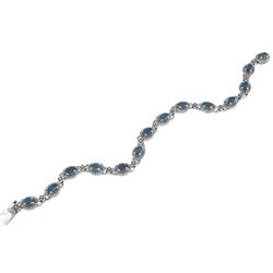 SILVER LONDON BLUE TOPAZ BRACELET - Size 8 (#3928LDN)