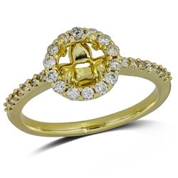 Round Cut Diamond Semi-Mount Engagement Ring In 14K Yellow Gold|439841