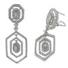 Image 1 : Sterling Silver Hexagon Shape CZ Post Clip Earrings -1.93