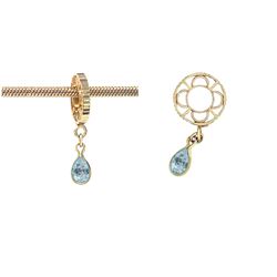 PLAIN WHEEL W/ SKY BLUE TOPAZ PEAR SHAPE DANGLE (#12PLAINSKY)