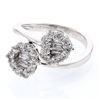 Image 1 : Double Heart Baguette Diamond Ring In 14K White Gold | 286324